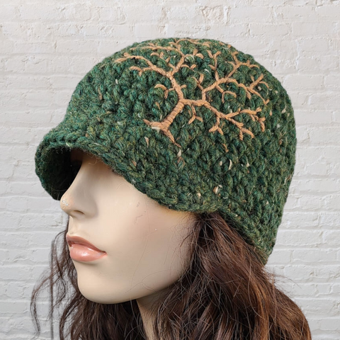 Wool Blend Beanie with Tree of Life