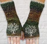 Dark Green Tree of Life Armwarmers - Pre-Order