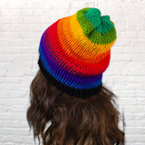 Rainbow Stripes Winter Beanie