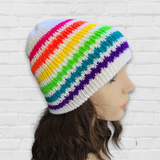 Neon Rainbow Stripes Beanie