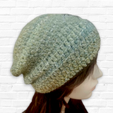 Tree of Life Slouchy Beanie - Green and Brown