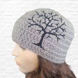 Wool Blend Beanie with Tree of Life