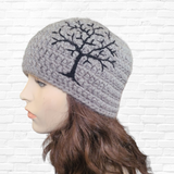 Wool Blend Beanie with Tree of Life