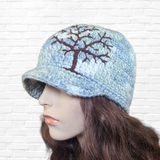 Brimmed Beanie with Tree of Life