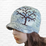 Brimmed Beanie with Tree of Life