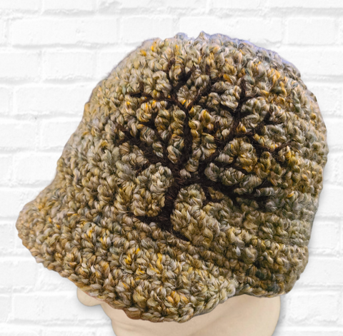 Brimmed Beanie with Tree of Life