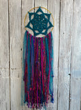 Mandala Fringe Wall Hanging with Recycled Sari Silk - LOVEFUZZ