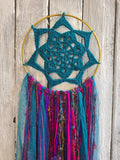 Mandala Fringe Wall Hanging with Recycled Sari Silk - LOVEFUZZ