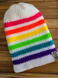 Neon Rainbow Stripes Beanie - LOVEFUZZ