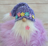 Purple Velvet Spring Flower Gnome - LOVEFUZZ