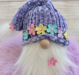 Purple Velvet Spring Flower Gnome - LOVEFUZZ