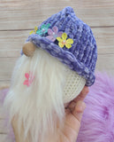 Purple Velvet Spring Flower Gnome - LOVEFUZZ