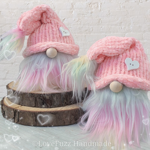 Pastel Pink Heart Gnome - LOVEFUZZ