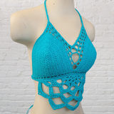 Crochet Mandala Bralette Bikini Top - Turquoise - LOVEFUZZ