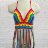 Rainbow Crochet Bralette Bikini Top - LOVEFUZZ