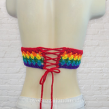 Rainbow Crochet Bralette Bikini Top - LOVEFUZZ