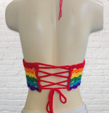 Rainbow Crochet Bralette Bikini Top - LOVEFUZZ