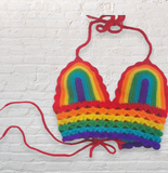 Rainbow Crochet Bralette Bikini Top - LOVEFUZZ