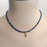 Crescent Moon Glass Bead Necklace - LOVEFUZZ