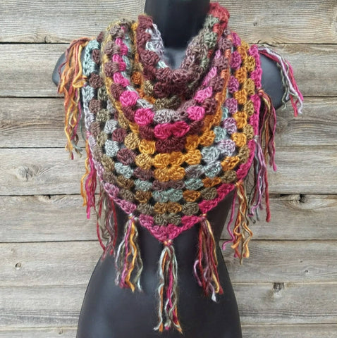 Colorful Fringed Boho Bandana Scarf - LOVEFUZZ