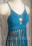 Crochet Halter Top with Fringe - LOVEFUZZ