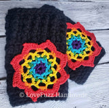 Rainbow Mandala Armwarmers - Pre-Order - LOVEFUZZ