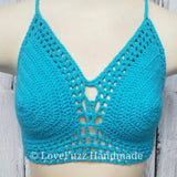 Crochet Bralette Bikini Top - Turquoise - LOVEFUZZ