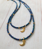 Crescent Moon Glass Bead Necklace - LOVEFUZZ