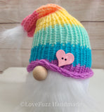 Pastel Rainbow Heart Gnome - LOVEFUZZ